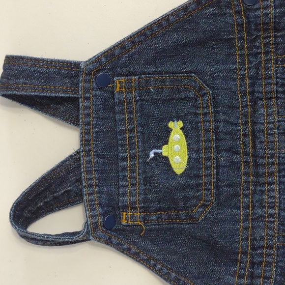 Carters Just One You 9 M 2 pc denim shortall onesie tee shirt overall bibs - Picture 2 of 7